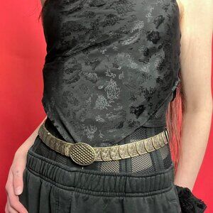 Metal scale clasp waist belt 💛🤎